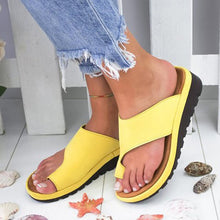 Load image into Gallery viewer, Women PU Leather Shoes Comfy Platform Flat Sole Ladies Casual Soft Big Toe Foot Correction Sandal Orthopedic Bunion Corrector